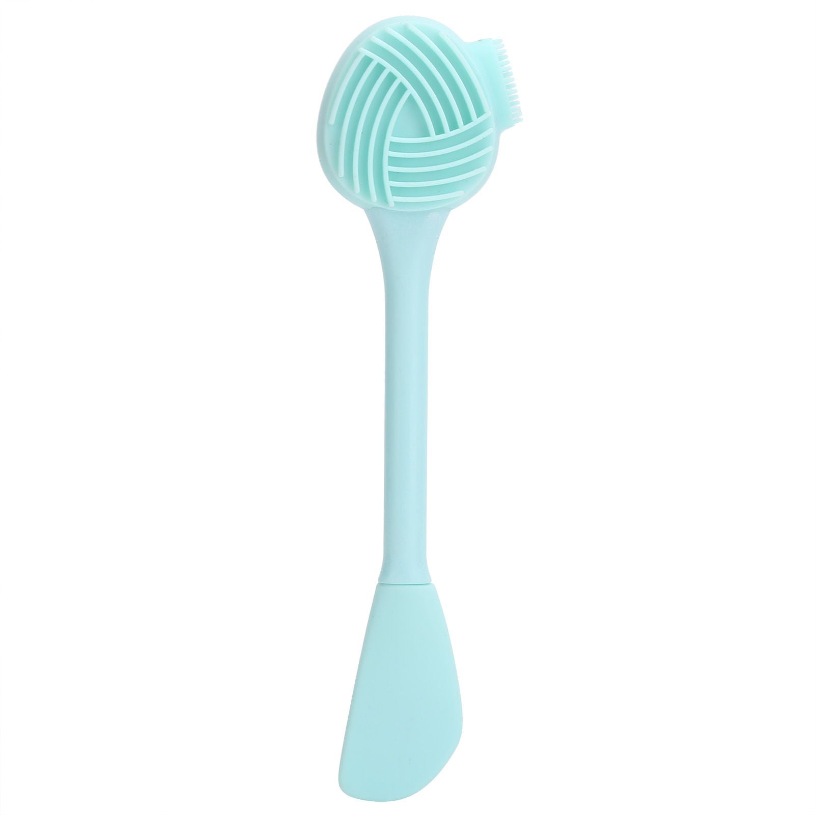 Handheld Silicone Face Cleaning Brush Mask DIY Mixing Stick Makeup Cleansing Brush(Green Double Head Knife Shape )