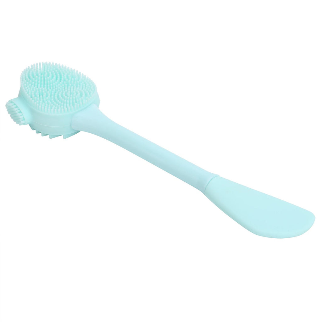 Handheld Silicone Face Cleaning Brush Mask DIY Mixing Stick Makeup Cleansing Brush(Green Double Head Knife Shape )