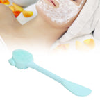 Handheld Silicone Face Cleaning Brush Mask DIY Mixing Stick Makeup Cleansing Brush(Green Double Head Knife Shape )