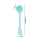 Handheld Silicone Face Cleaning Brush Mask DIY Mixing Stick Makeup Cleansing Brush(Green Double Head Knife Shape )