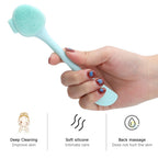 Handheld Silicone Face Cleaning Brush Mask DIY Mixing Stick Makeup Cleansing Brush(Green Double Head Knife Shape )