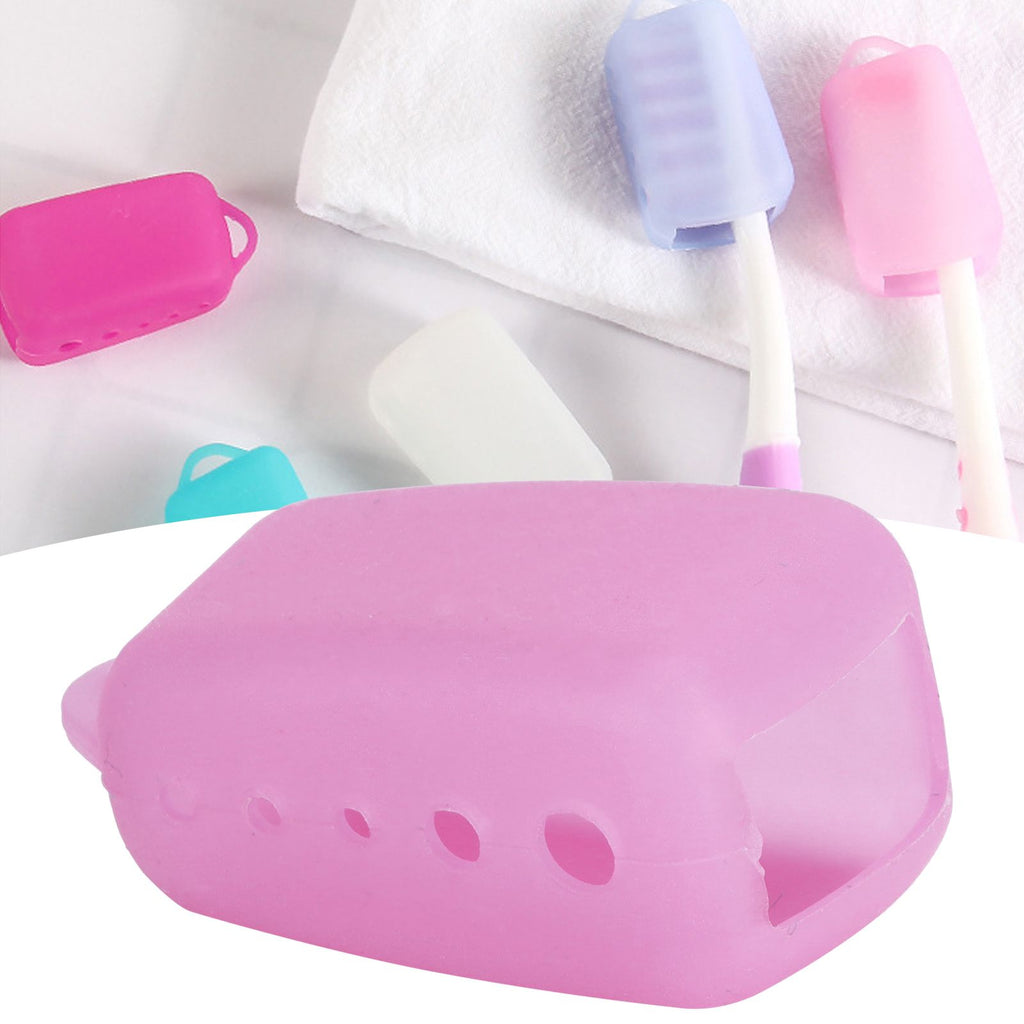 Silicone Toothbrush Head Cover Electric Toothbrush Protective Cap for Home Travel CampingLight Pink