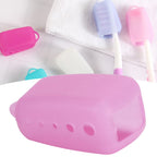 Silicone Toothbrush Head Cover Electric Toothbrush Protective Cap for Home Travel CampingLight Pink