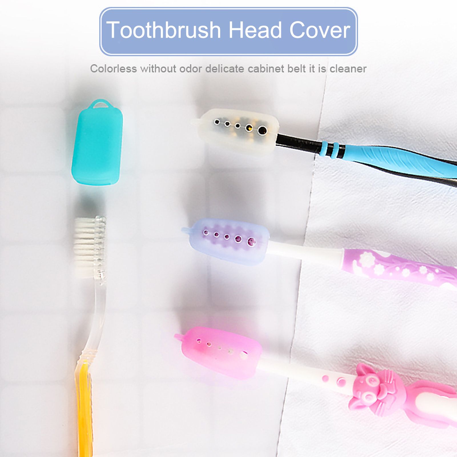 Silicone Toothbrush Head Cover Electric Toothbrush Protective Cap for Home Travel CampingLight Pink