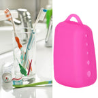 Silicone Toothbrush Head Cover Electric Toothbrush Protective Cap for Home Travel CampingRose Red