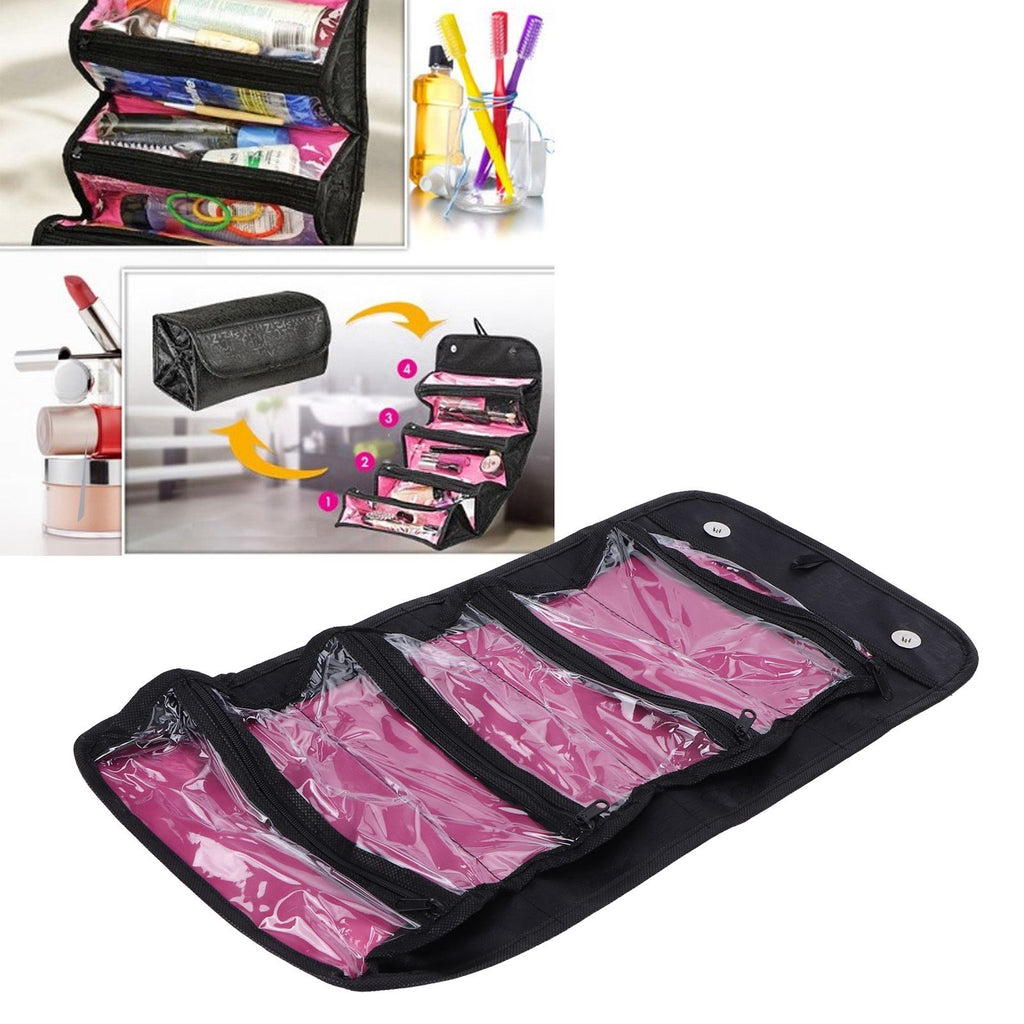 Fashion Travel Cosmetic Bag Multifunctional Makeup Storage Organizer for Storing CosmeticsBlack