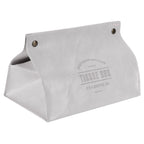 PU Leather Originality Tissue Box Desktop Tissue Organizer for Bedroom Living RoomGray