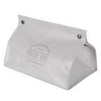 PU Leather Originality Tissue Box Desktop Tissue Organizer for Bedroom Living RoomGray