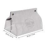 PU Leather Originality Tissue Box Desktop Tissue Organizer for Bedroom Living RoomGray