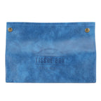 PU Leather Originality Tissue Box Desktop Tissue Organizer for Bedroom Living RoomBlue