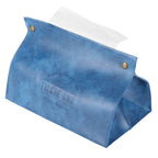 PU Leather Originality Tissue Box Desktop Tissue Organizer for Bedroom Living RoomBlue