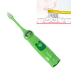 Children Electric Toothbrush Cartoon Pattern Waterproof Teeth Cleaning Brush Gift for KidsGreen