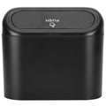 Car Trash Can Portable Hanging Garbage Waste Bin with Lid Vehicle Interior Accessory Black