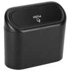 Car Trash Can Portable Hanging Garbage Waste Bin with Lid Vehicle Interior Accessory Black