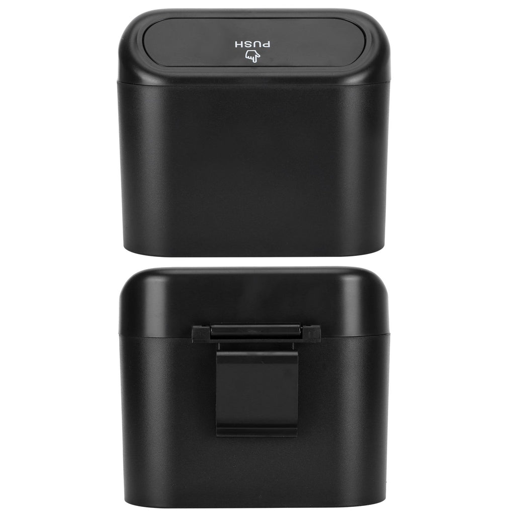 Car Trash Can Portable Hanging Garbage Waste Bin with Lid Vehicle Interior Accessory Black