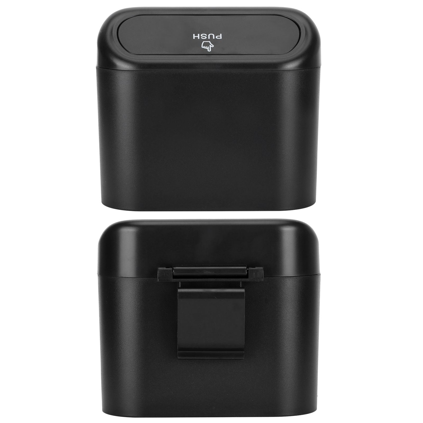 Car Trash Can Portable Hanging Garbage Waste Bin with Lid Vehicle Interior Accessory Black