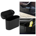 Car Trash Can Portable Hanging Garbage Waste Bin with Lid Vehicle Interior Accessory Black