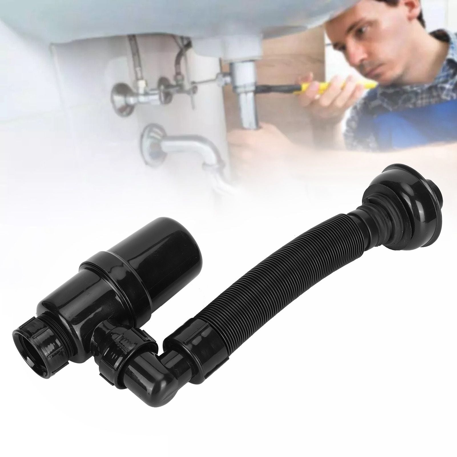 Basin Sink P-Type Drain Pipe Anti Blocking Deodorant Pipe Wash Basin Accessories