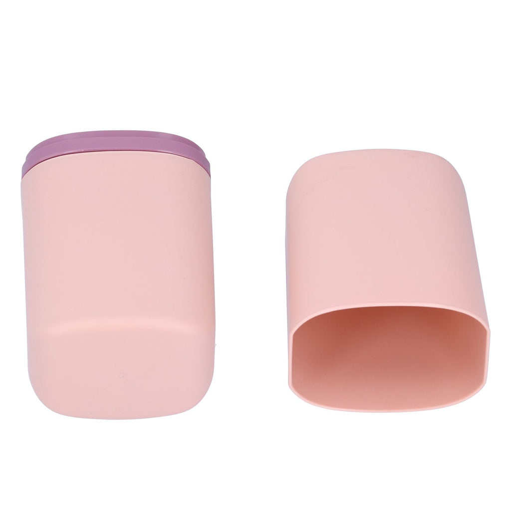 Portable Toothbrush Holder Toothbrush Storage Box Toothpaste Box for Indoor Outdoor Camping TravelPink