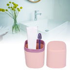 Portable Toothbrush Holder Toothbrush Storage Box Toothpaste Box for Indoor Outdoor Camping TravelPink