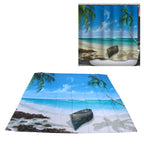 Shower Curtain Set with Hanging Rings No‑Punching Bath Curtain Bathroom Accessory150x180cm