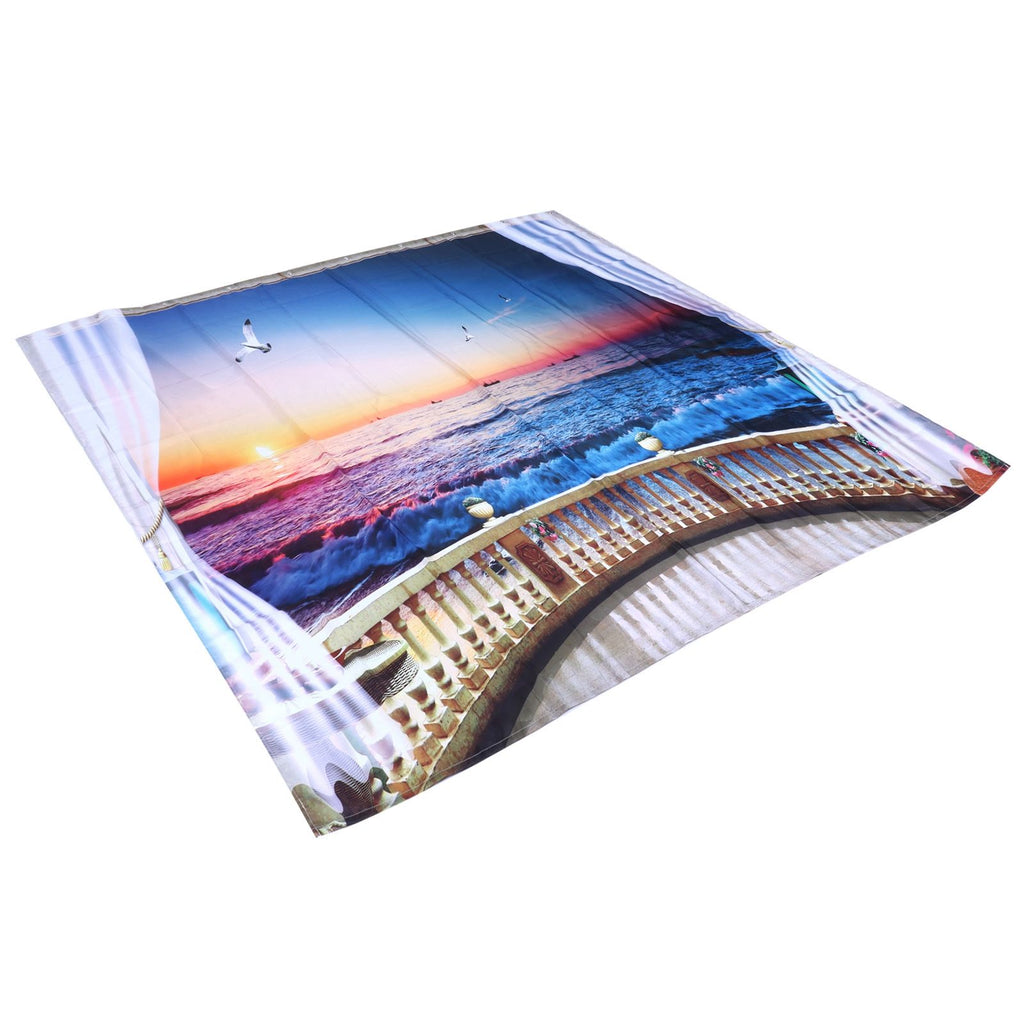 Waterproof Shower Bath Curtain Free Punch with Hooks for Home Bathroom Decoration180x180 cm