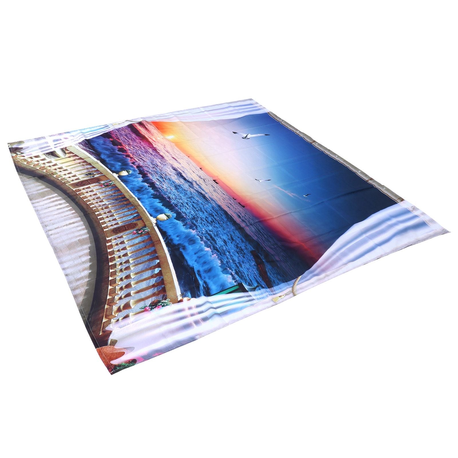 Waterproof Shower Bath Curtain Free Punch with Hooks for Home Bathroom Decoration180x180 cm