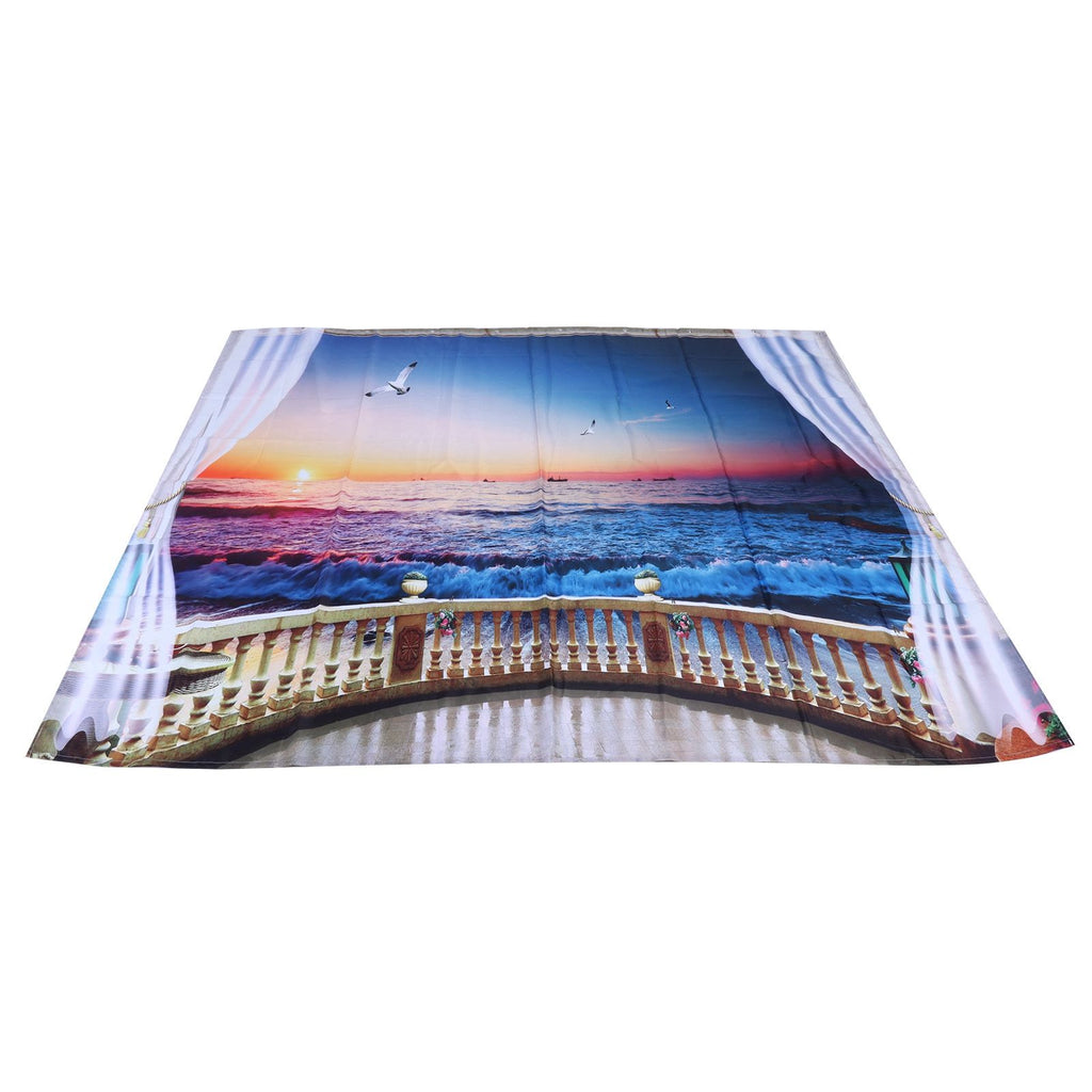 Waterproof Shower Bath Curtain Free Punch with Hooks for Home Bathroom Decoration180x180 cm