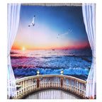 Waterproof Shower Bath Curtain Free Punch with Hooks for Home Bathroom Decoration180x180 cm