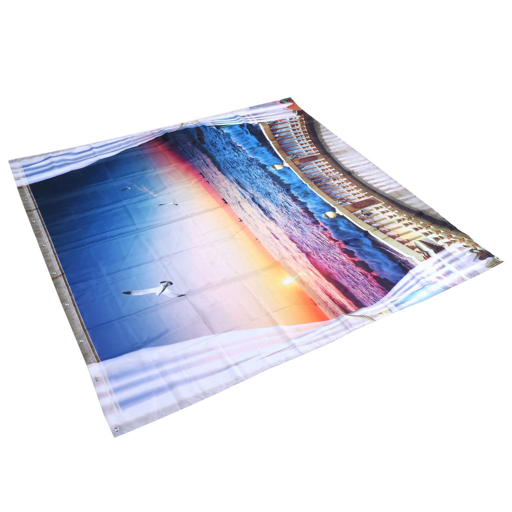 Waterproof Shower Bath Curtain Free Punch with Hooks for Home Bathroom Decoration180x180 cm