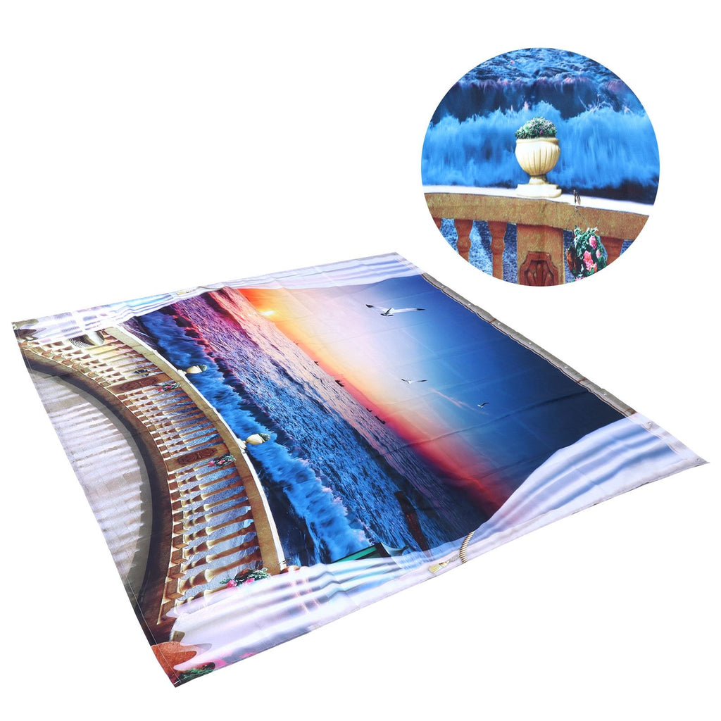 Waterproof Shower Bath Curtain Free Punch with Hooks for Home Bathroom Decoration180x180 cm