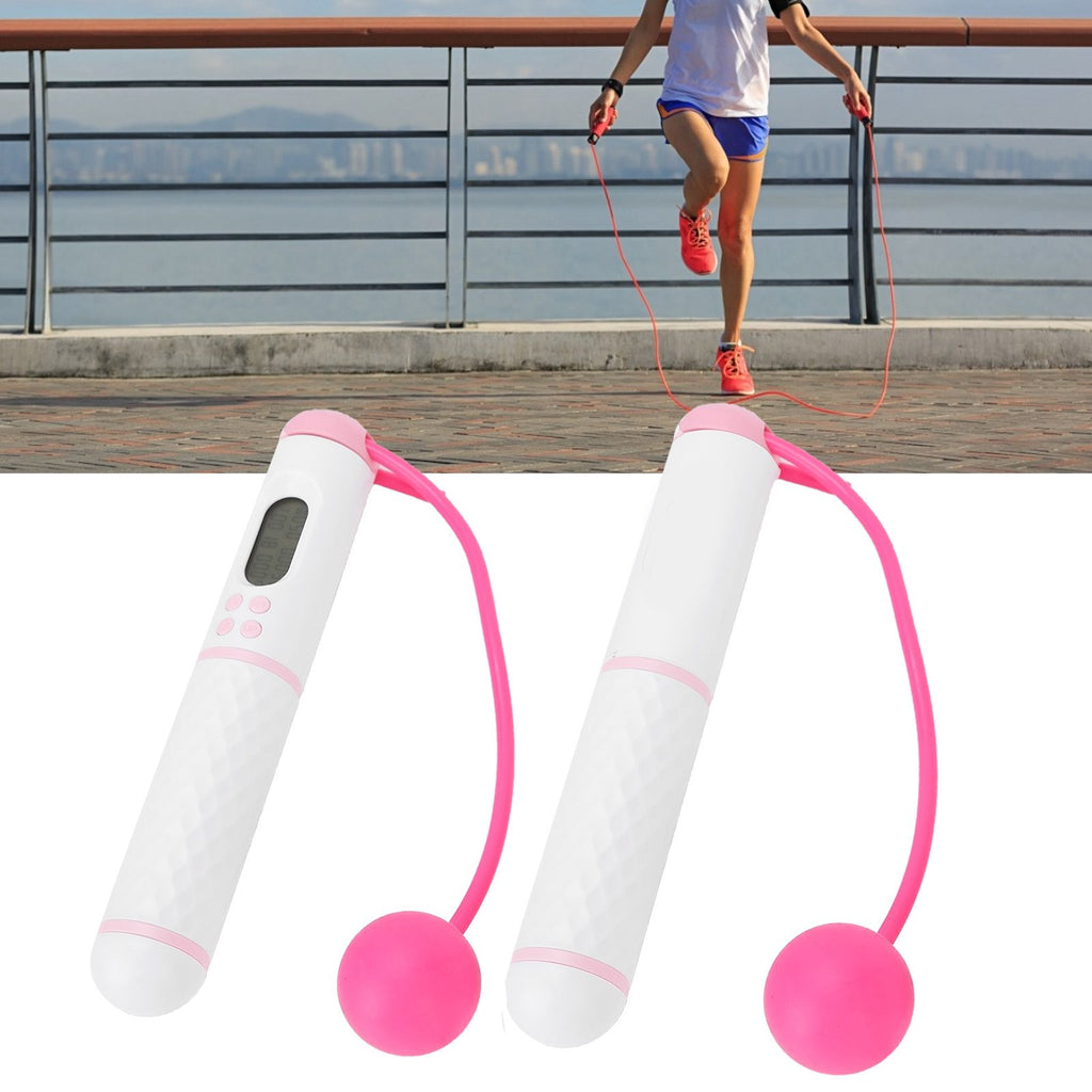 Skipping Rope Electronic Counting Jumping Rope Sports Exercise Fitness EquipmentWhite+Pink
