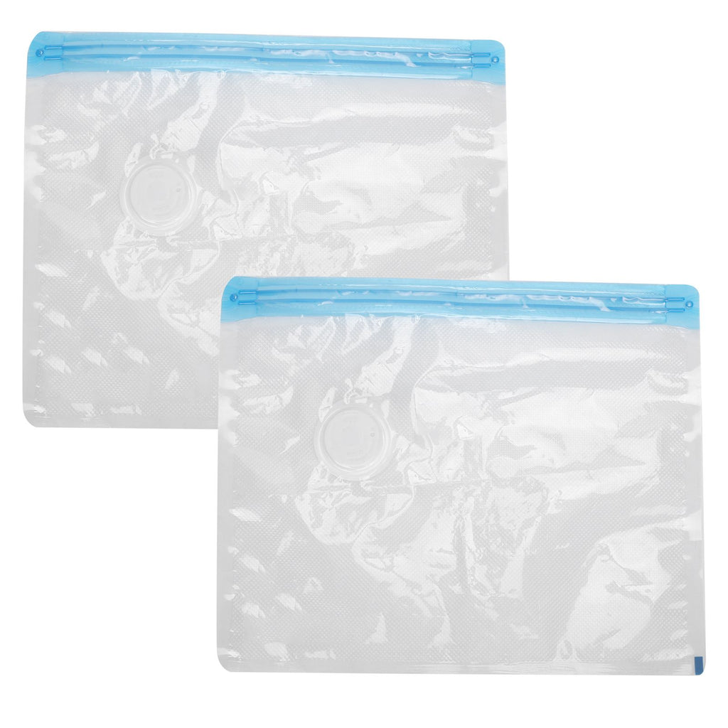 2Pcs Vacuum Storage Bag Space Saving Compressed Sealed Travel Bag with 3.5cm Thread Air InletM:32x26CM