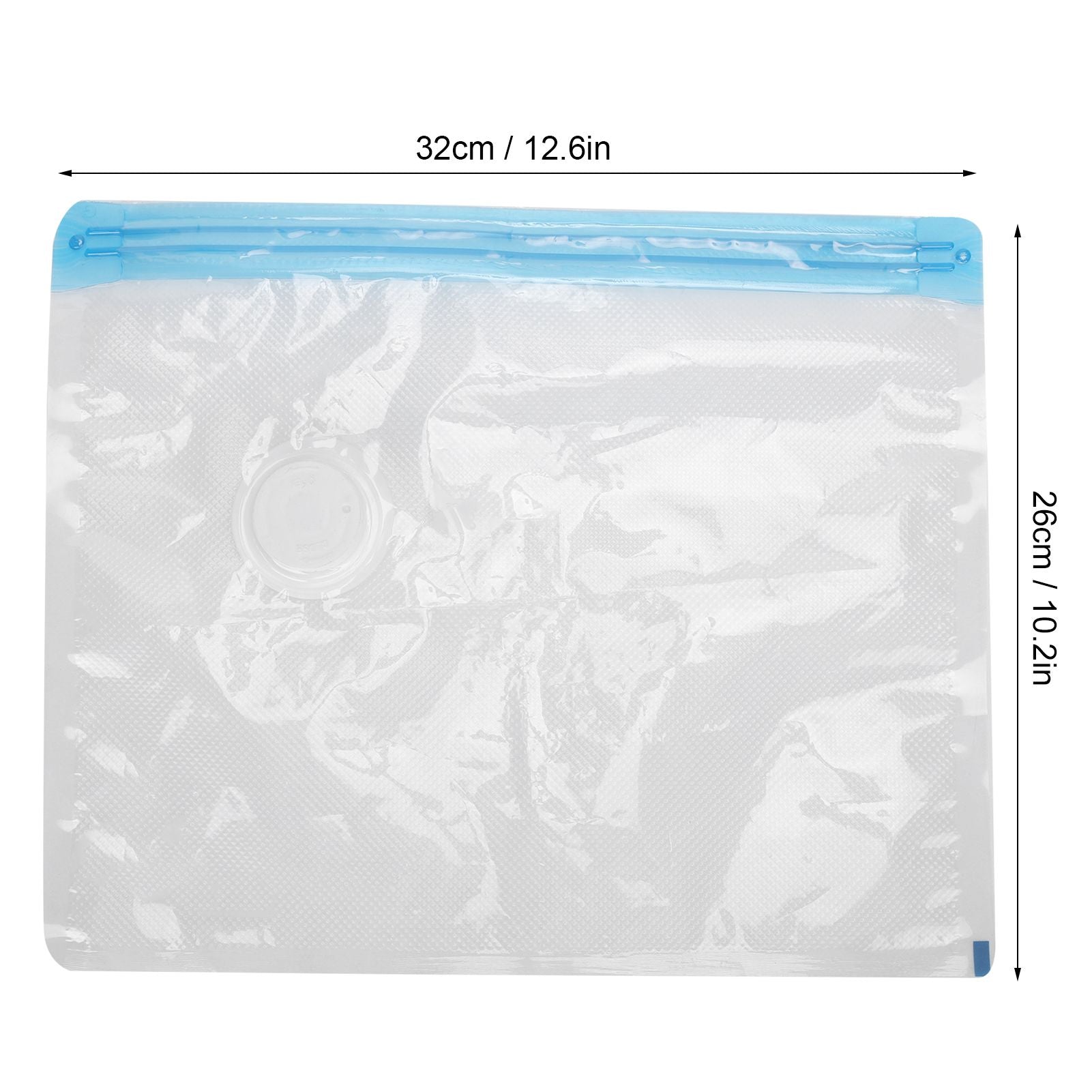 2Pcs Vacuum Storage Bag Space Saving Compressed Sealed Travel Bag with 3.5cm Thread Air InletM:32x26CM