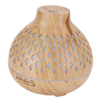 400ml Light Wood Grain Air Diffuser Electric Aroma Humidifier with Ambient Night Lamp 100‑240VAU Plug