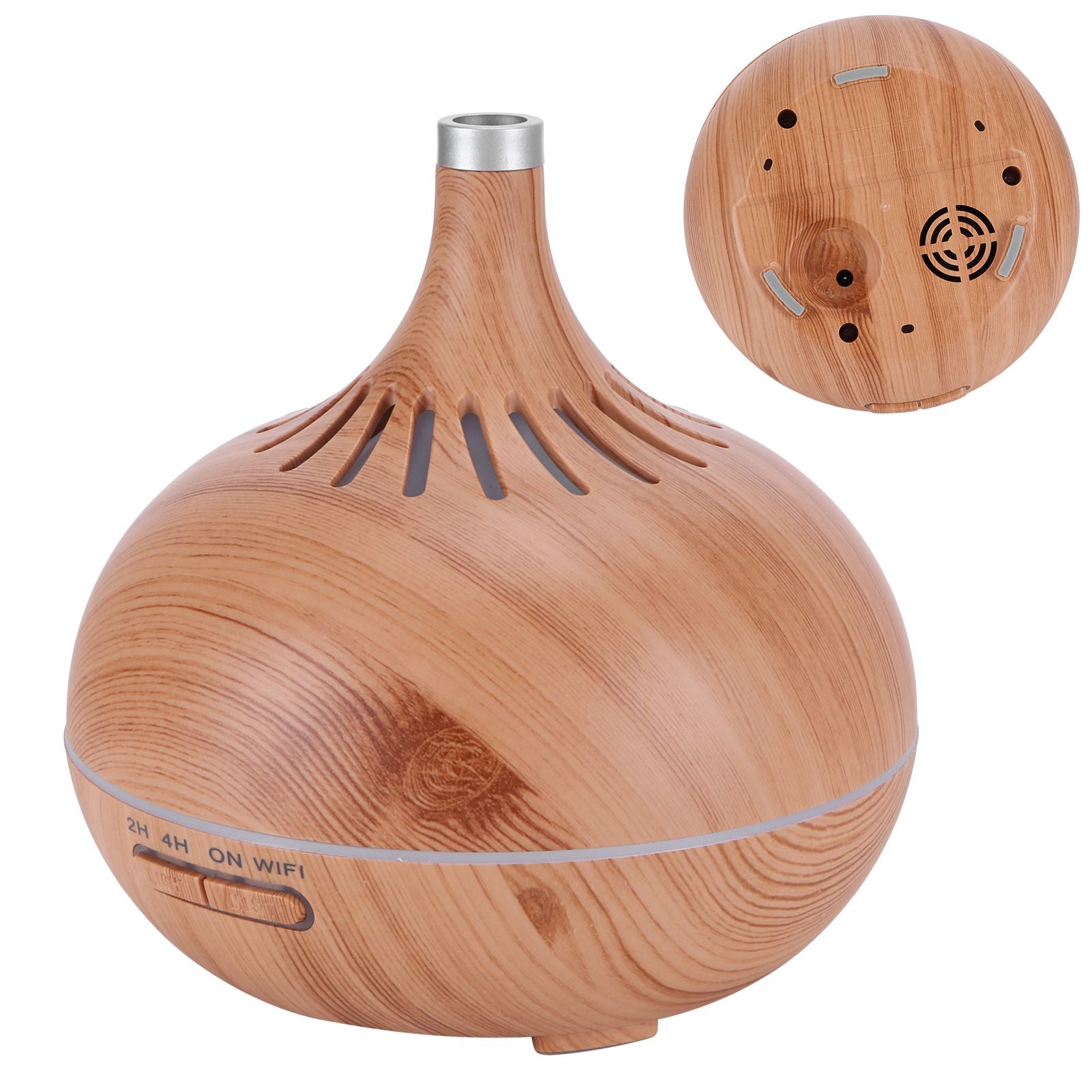 400ml Aroma Diffuser WIFI Control Wood Grain Aromatherapy Humidifier Colorful Night Light 100-240VAU Plug