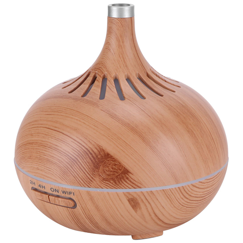 400ml Aroma Diffuser WIFI Control Wood Grain Aromatherapy Humidifier Colorful Night Light 100-240VAU Plug