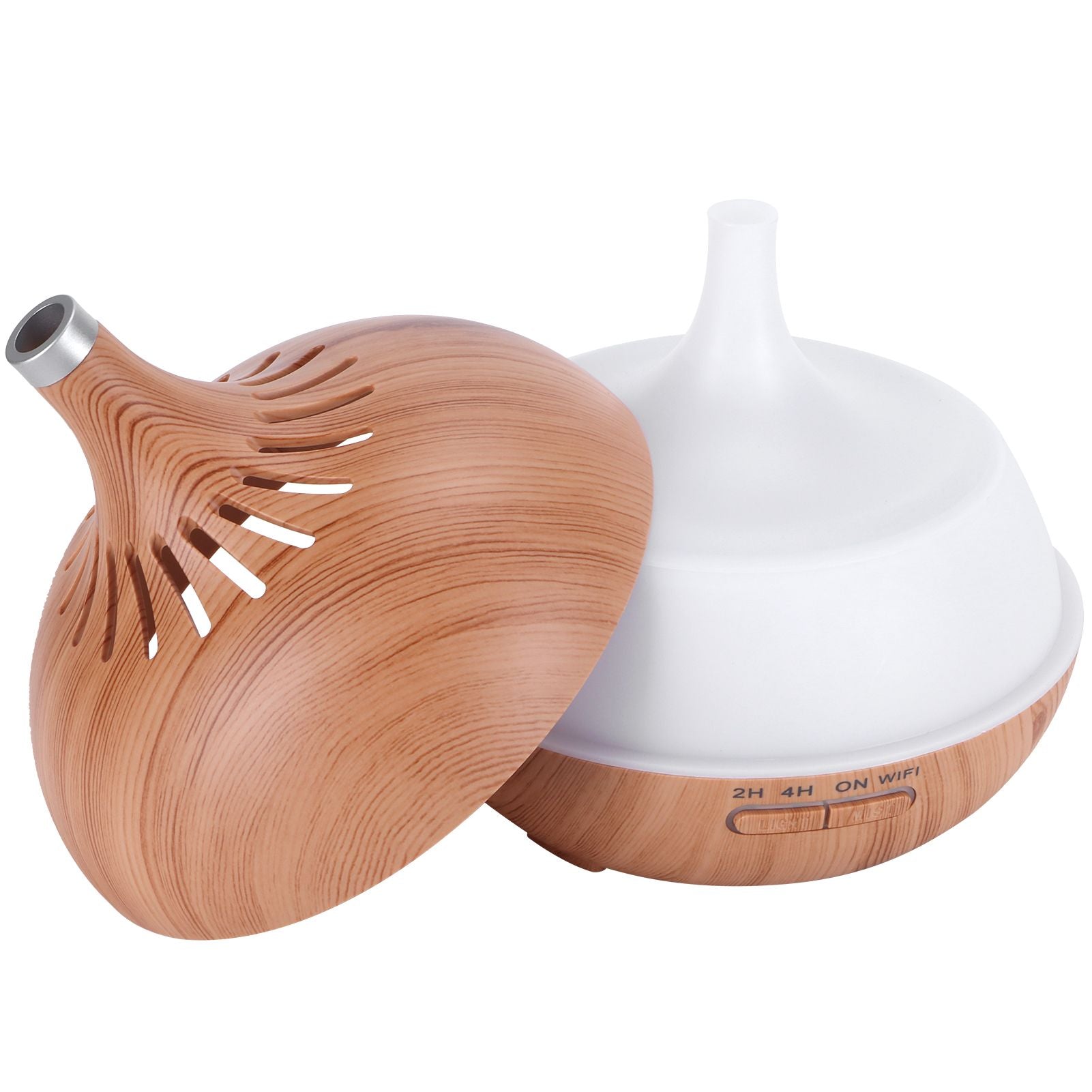 400ml Aroma Diffuser WIFI Control Wood Grain Aromatherapy Humidifier Colorful Night Light 100-240VAU Plug