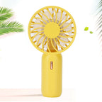 Mini Handheld Electric Fan with Adjustable Wind Speed Portable USB Fan for Home OfficeYellow