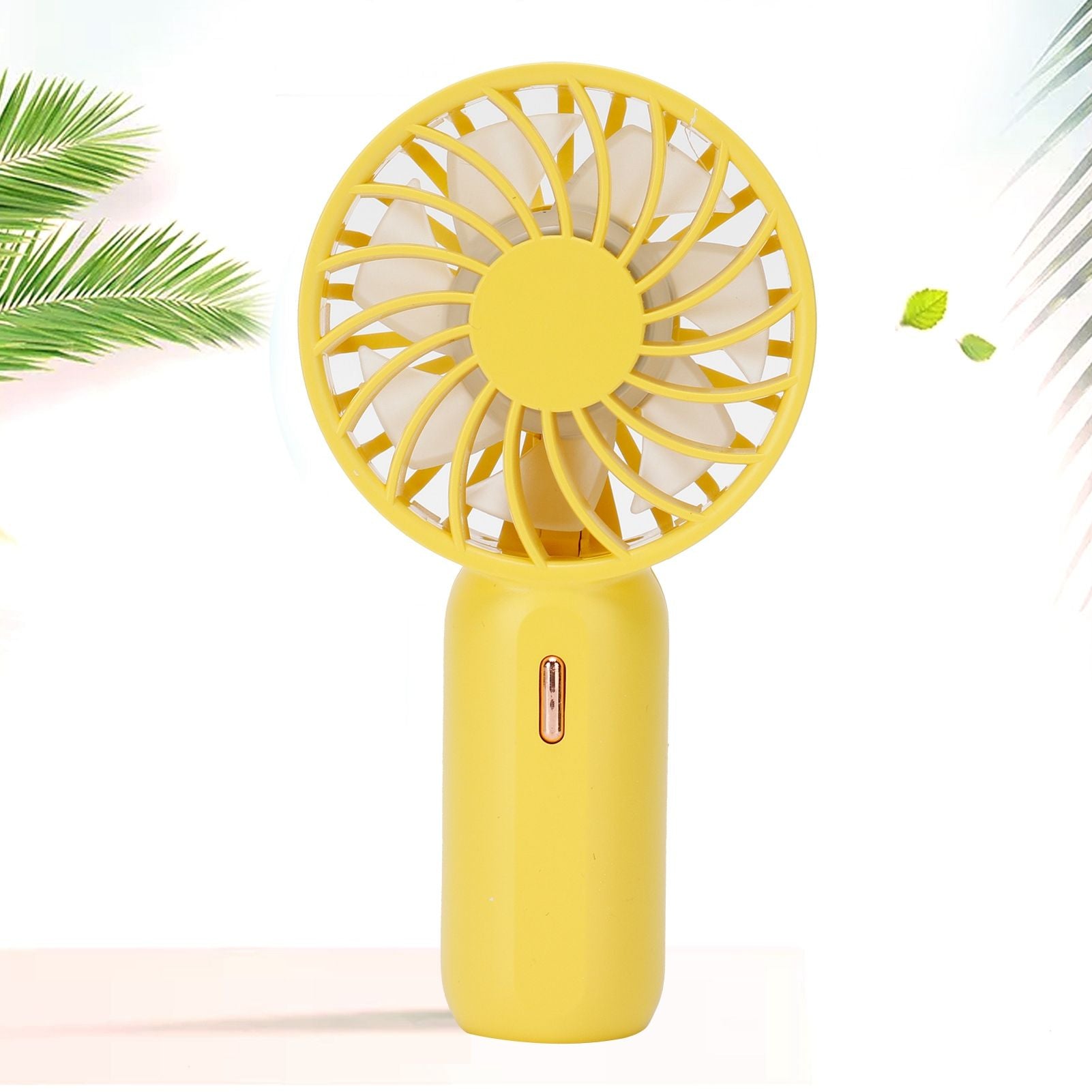 Mini Handheld Electric Fan with Adjustable Wind Speed Portable USB Fan for Home OfficeYellow