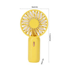 Mini Handheld Electric Fan with Adjustable Wind Speed Portable USB Fan for Home OfficeYellow