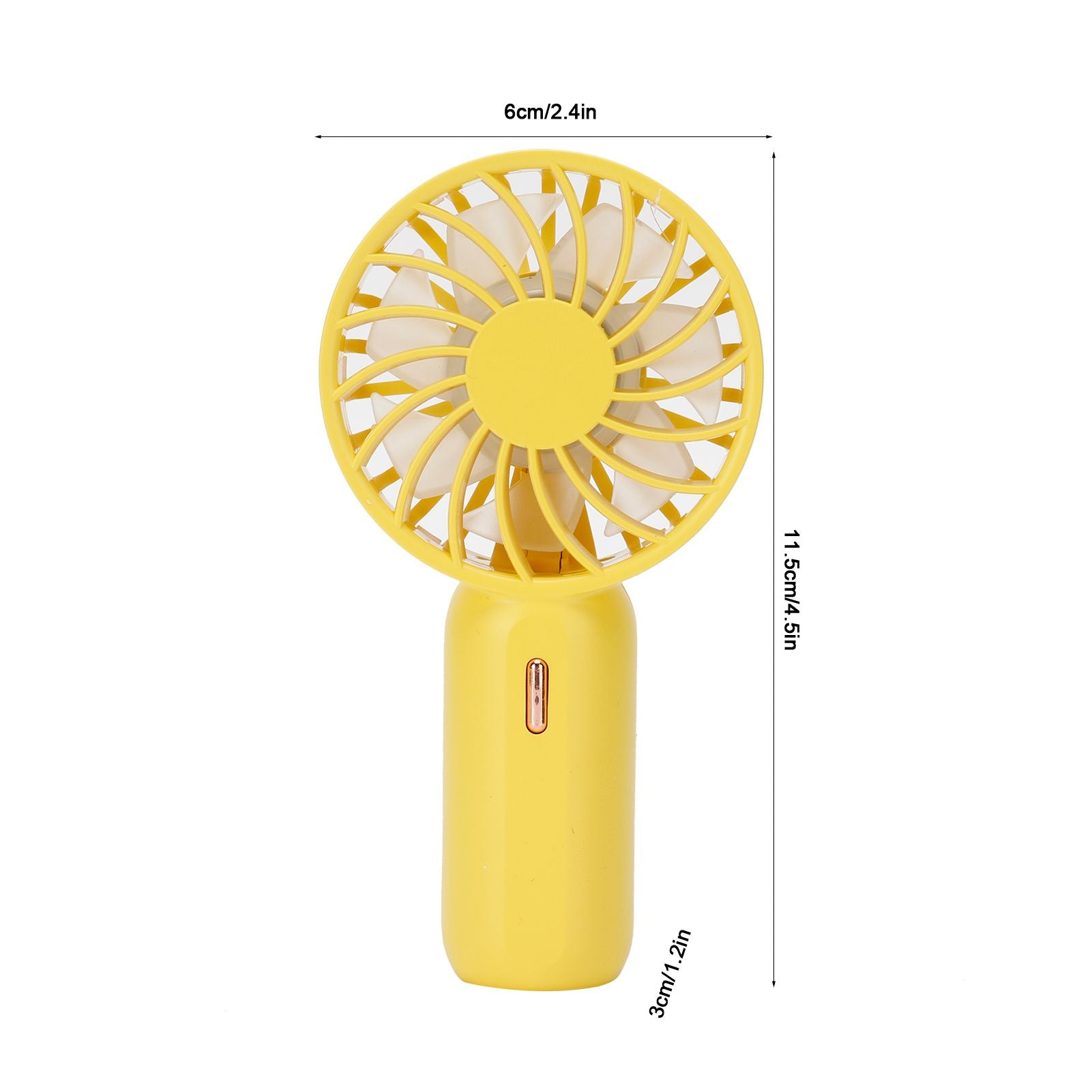 Mini Handheld Electric Fan with Adjustable Wind Speed Portable USB Fan for Home OfficeYellow
