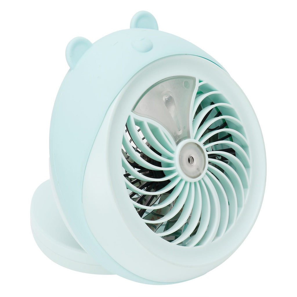 Cute Desktop Mini Fan Portable Humidifying Mist Spray Fan for Home Office SuppliesBlue Bear