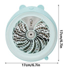 Cute Desktop Mini Fan Portable Humidifying Mist Spray Fan for Home Office SuppliesBlue Bear