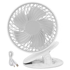 Portable Desk Fan 3 Speed Wind Mini Desktop Fan with Clip for Home Office and BedroomWhite