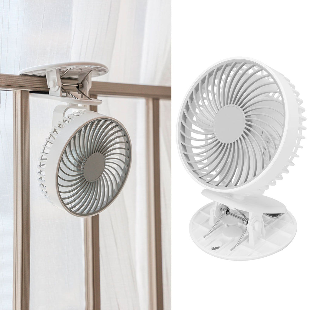 Portable Desk Fan 3 Speed Wind Mini Desktop Fan with Clip for Home Office and BedroomWhite