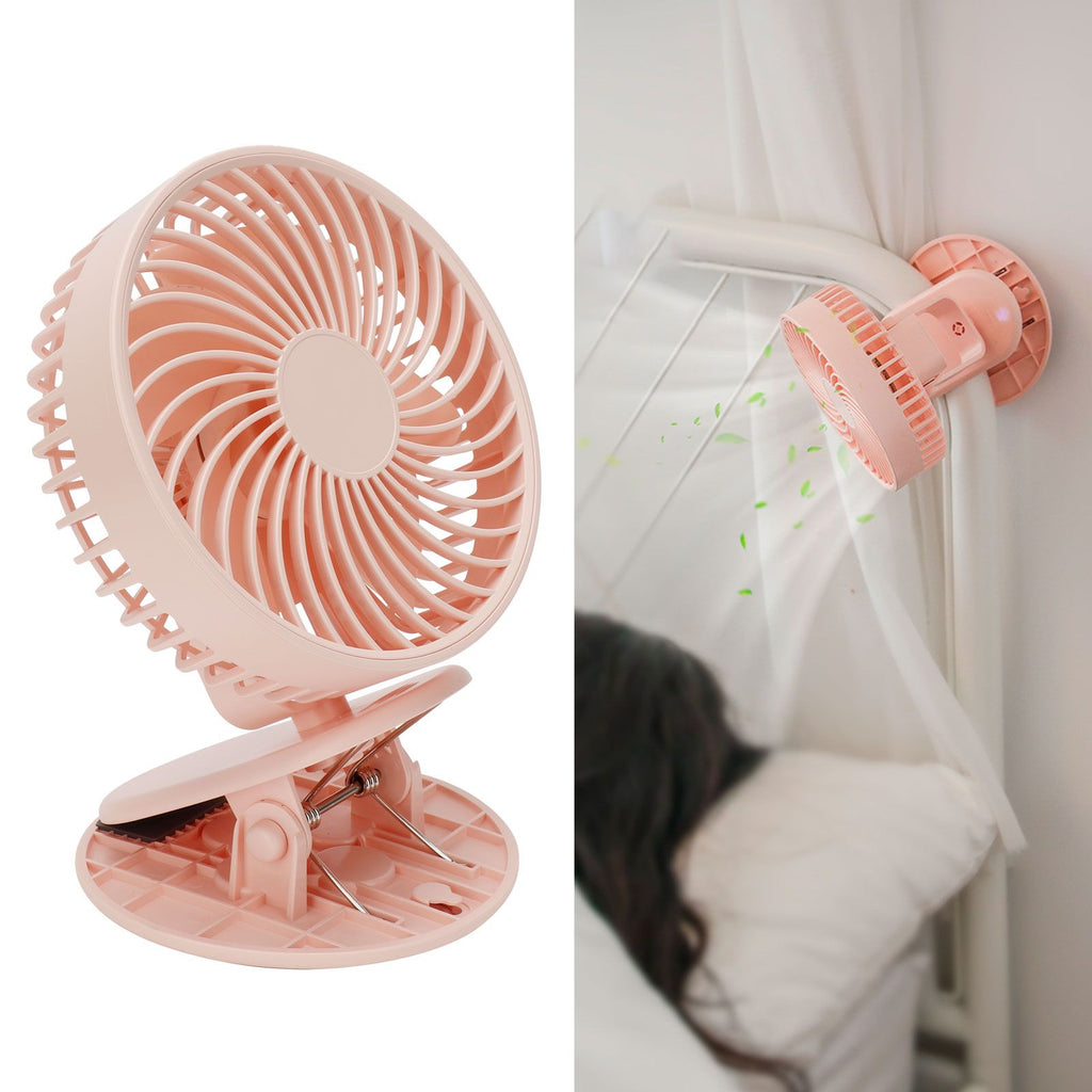 Portable Desk Fan 3 Speed Wind Mini Desktop Fan with Clip for Home Office and BedroomPink