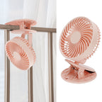 Portable Desk Fan 3 Speed Wind Mini Desktop Fan with Clip for Home Office and BedroomPink