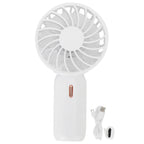 Portable Handheld Fan USB Rechargeable Enhanced Wind Small Fan for Travel Office StudyWhite