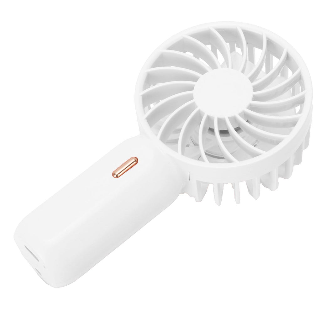 Portable Handheld Fan USB Rechargeable Enhanced Wind Small Fan for Travel Office StudyWhite